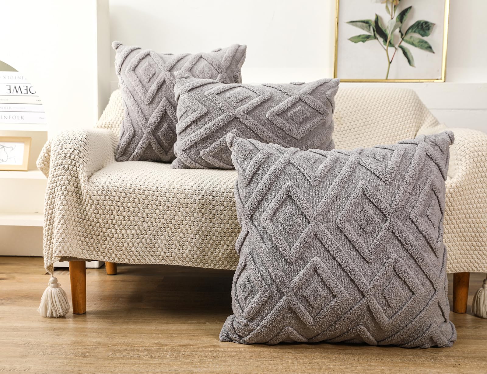 Juego De 2 Fundas De Almohada Decorativas 45x45 Cm Blancas Color | Meses Sin Interés