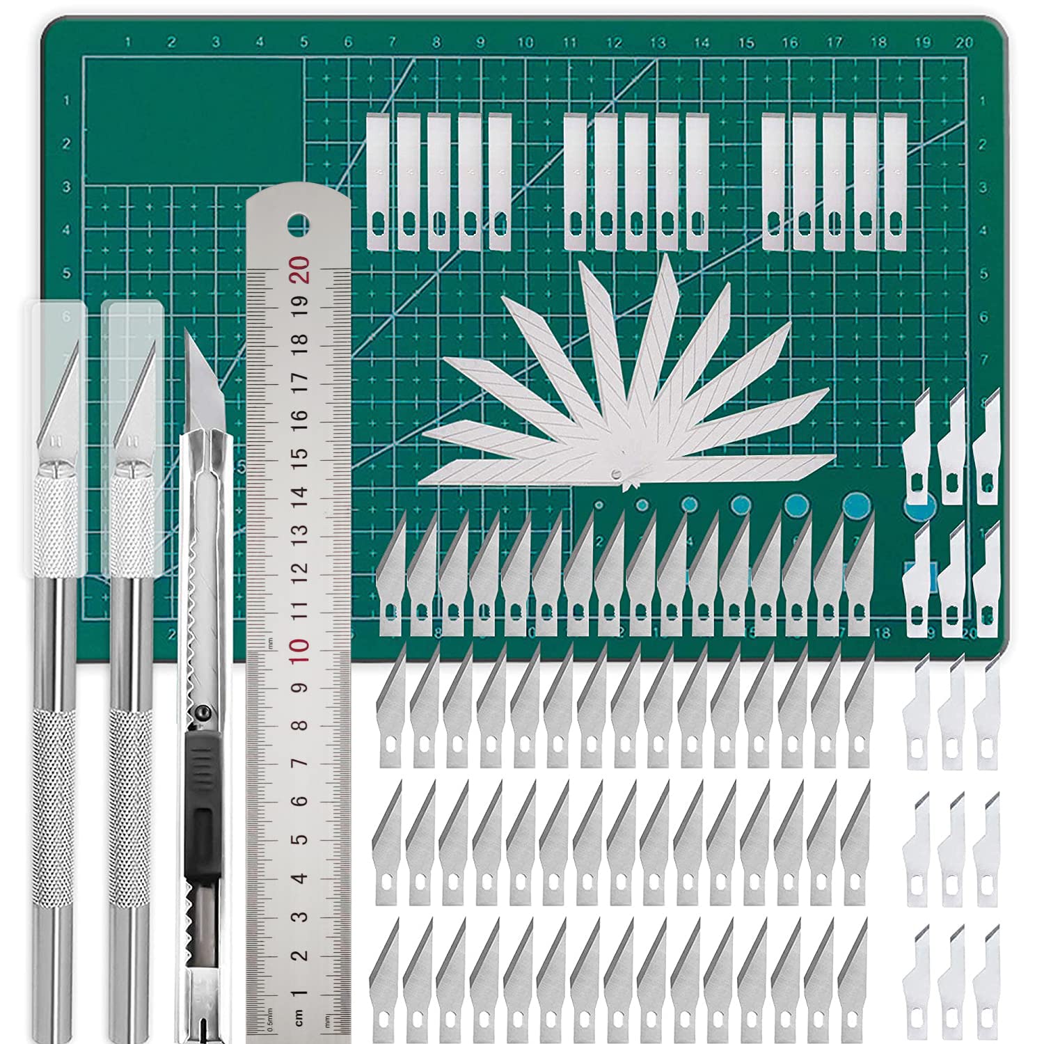 Toolpack Coltello pieghevole per hobby con 10 lame di ricambio