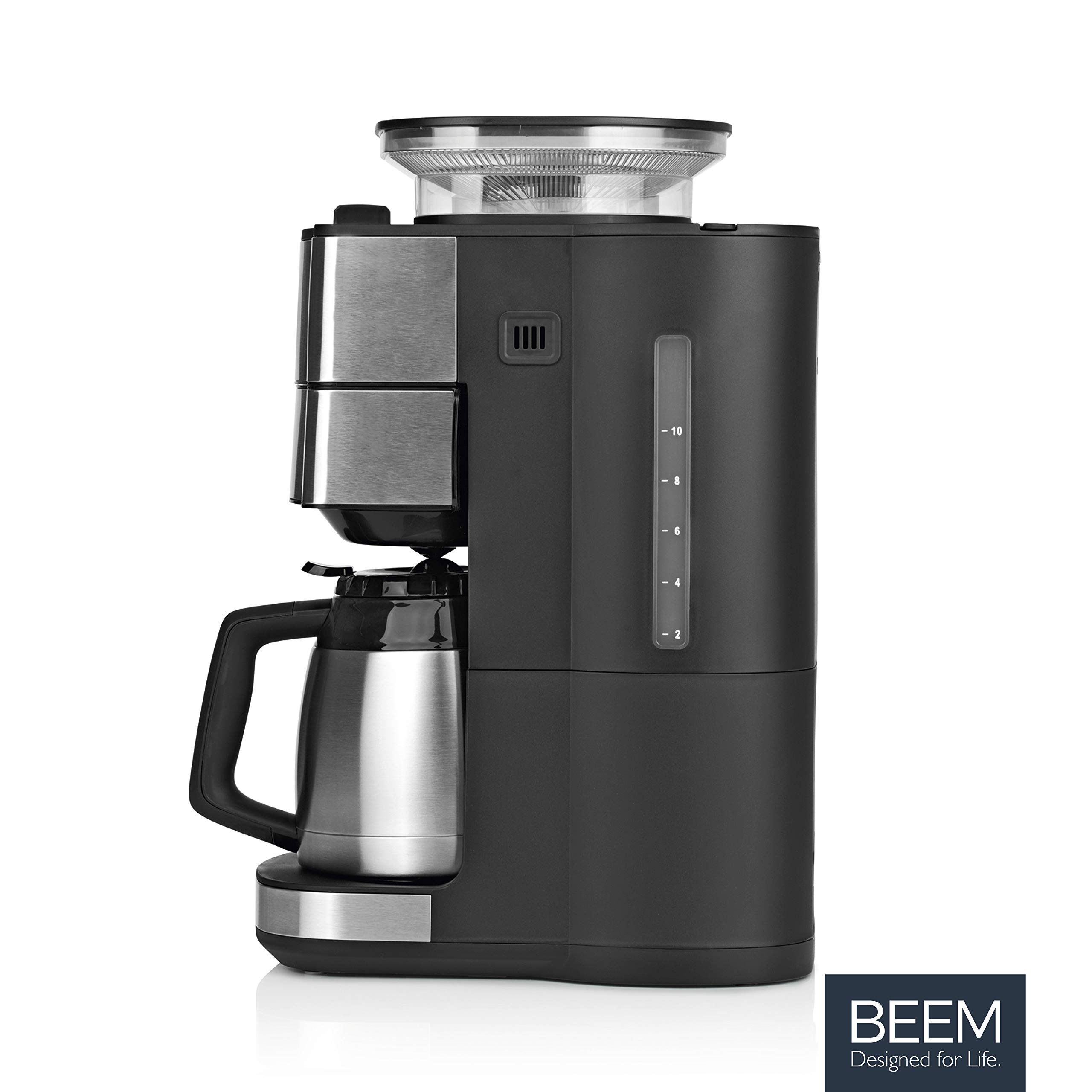 Caffettiera filtrante BEEM FRESH-AROMA-PERFECT II con macinacaffè - Thermo | in acciaio inox | caraffa termica | 24h-timer | 1000 W | contenitore per caffè in grani da 180 g