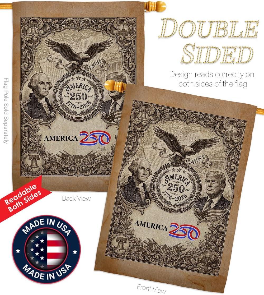 America 250 Flag Founders Tribute Independence Day Wall Tapestry House Banner Official Licensed Merchandise Canvas Prints Yard Sign Textile Woven Fabric Poster USA 250th Anniversary Decoration Gift