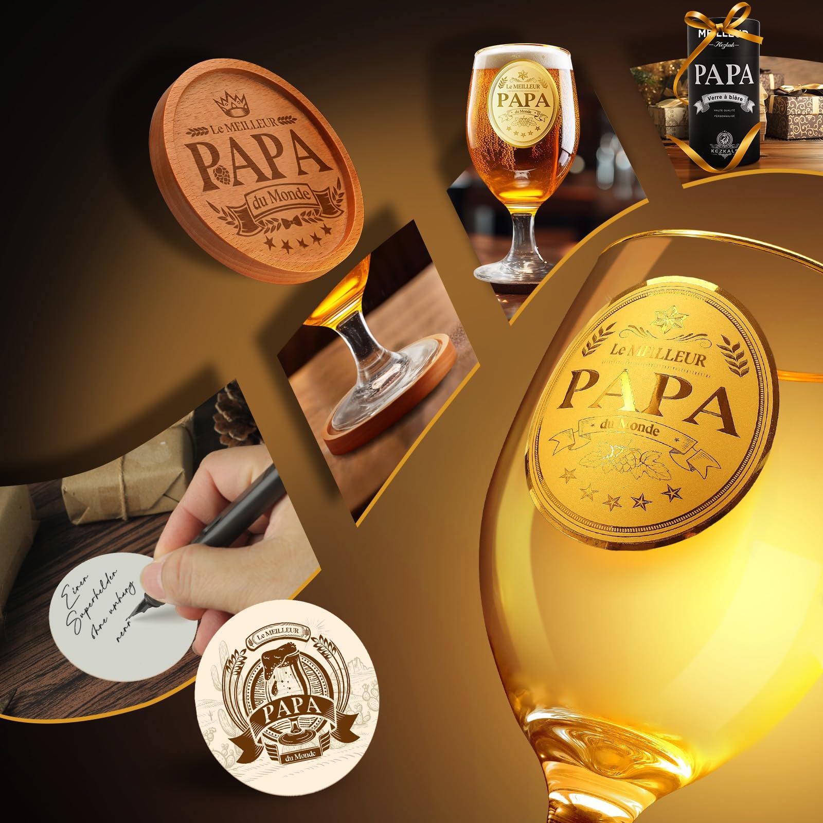 KEZKALS - Regalo original para fiesta de peres, vaso de cerveza