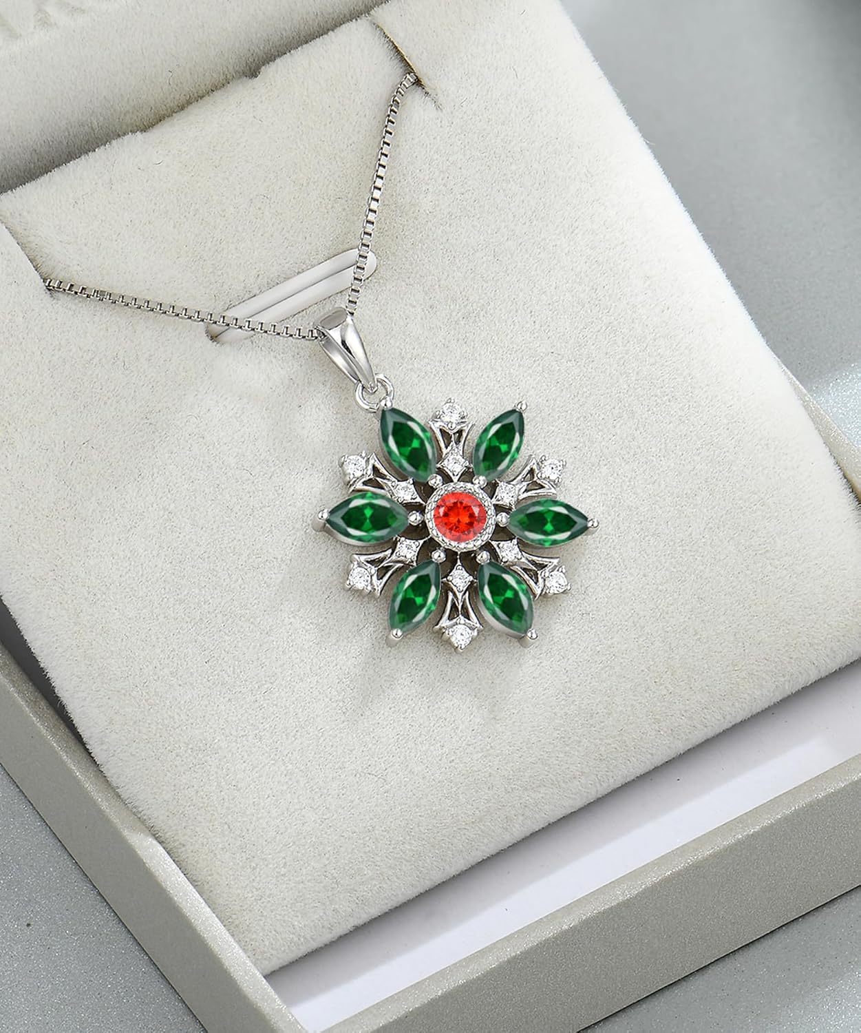 Snowflake Necklace for Women 925 Sterling Silver Pendant Necklaces Jewelry Gifts - Image 5