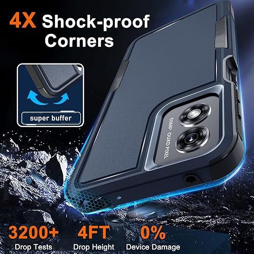 Miniatura 9 de Funda protectora 2 en 1 para Motorola Moto G Play 2023, Moto G Pure, Moto G Power 2022 con protector de pantalla de vidrio templado, 2 en 1, de