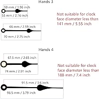 Vista 5 de Repuesto de reloj de cuarzo de pared para manualidades, incluye las agujas, 12888, con pilas, piezas de repuesto