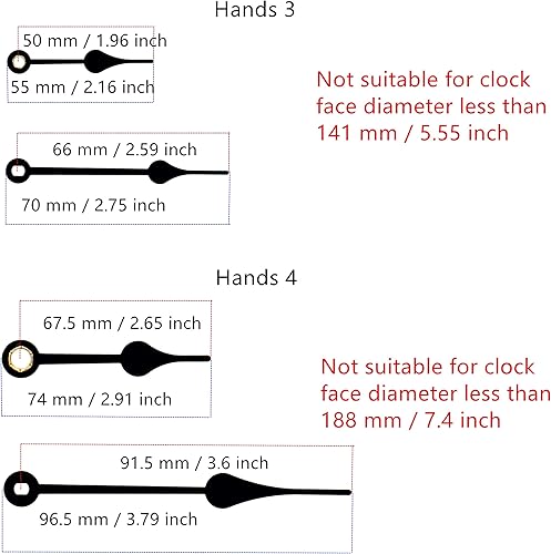 Miniatura 5 de TIKROUND Youngtown 12888 - Mecanismo de movimiento de eje largo con 4 juegos de manos Longitud total del eje 1-332 pulgadas.