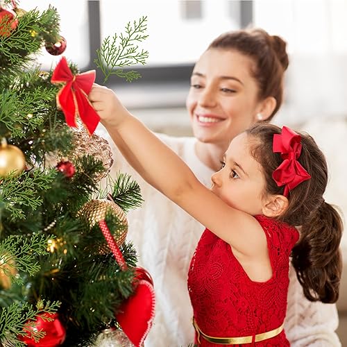 Miniatura 6 de ZYP 40 agujas de pino artificiales, agujas de pino sintético de Navidad, rama de cedro sintético artificial, púas de pino de vegetación falsas para