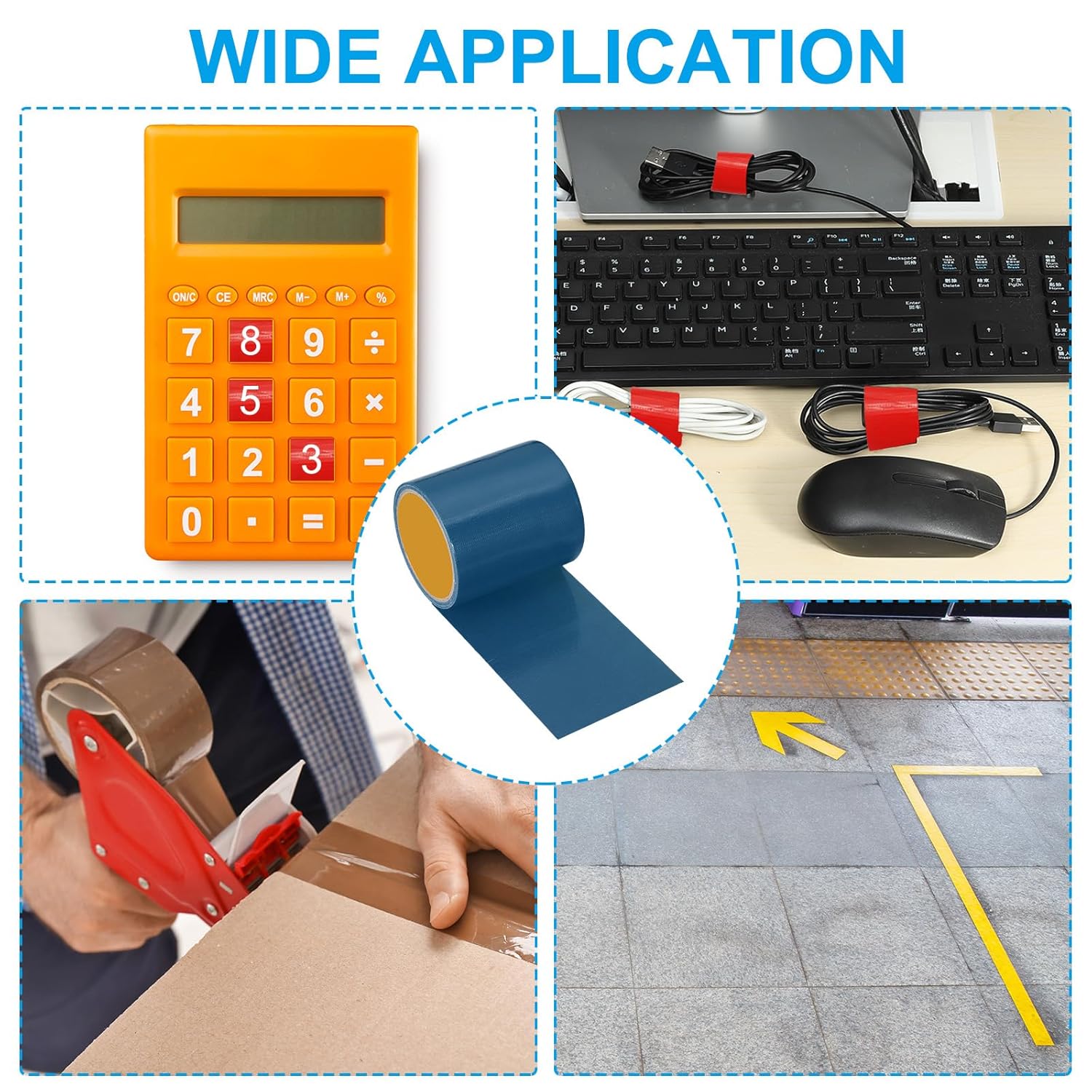 Gaffers Tape 4 in x 11 Yards, Waterproof Gaffer Floor Tape No Residue Non-Reflective Easy Tear for Indoor Outdoor Photography Electrical Cord Industrial Use, Dark Blue