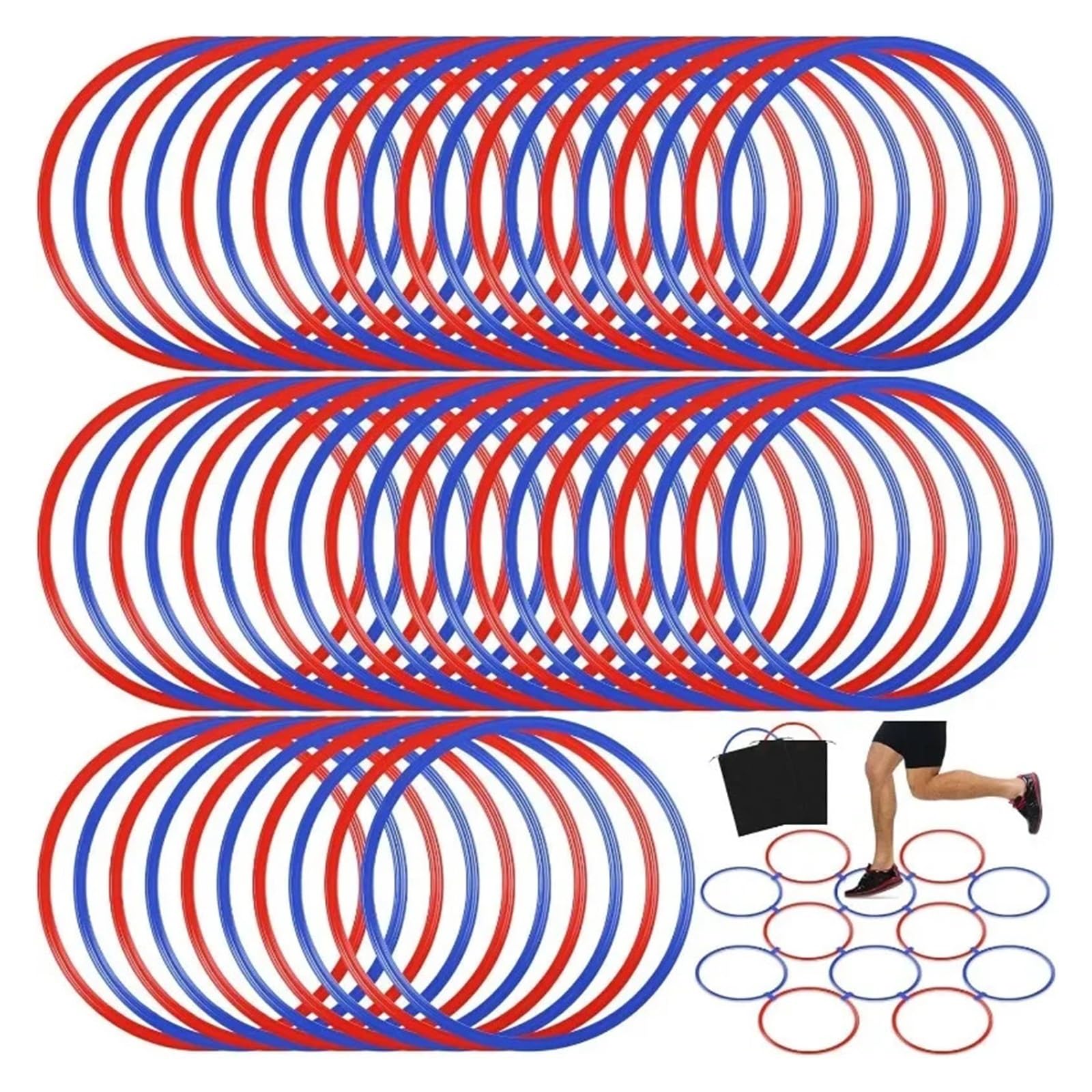 Giochi di Lancio per Bambini 5/12 Pezzi Anello di Allenamento for l'agilità Anello di Allenamento for l'agilità della velocità del Calcio Portatile(12pcs 40cm)