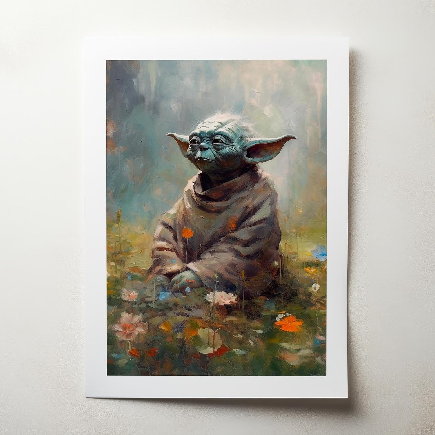 Star Wars Bathroom Décor 4 Piece Set Wall Collage - Premium Giclee Fine Art Print - Star Wars Décor Aesthetic Modern Vintage Painting Style Print Poster for Bathroom Wall Decor, Ready to Frame