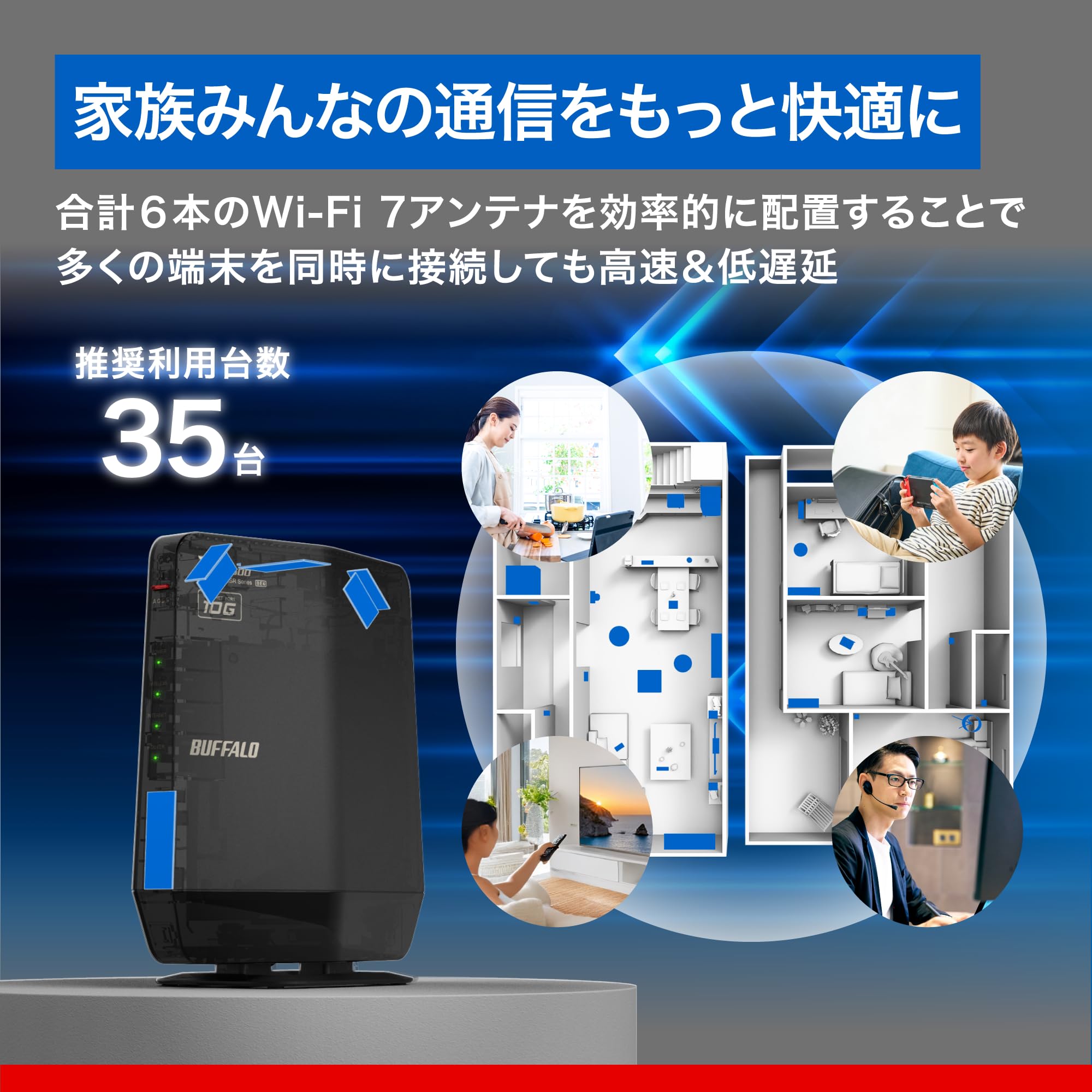 Amazon | バッファロー Wi-Fi 7 ルーター 5764+688Mbps EasyMesh 有線