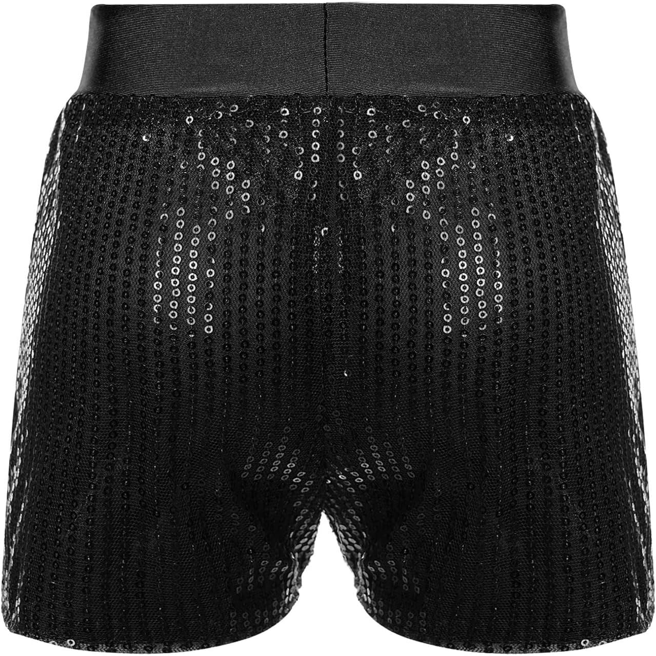 Loyan Big Girls' Glitter Dance Short Sparkle Hot Pants Cheer Performance Tumbling Bottoms Gymnastics Shorts