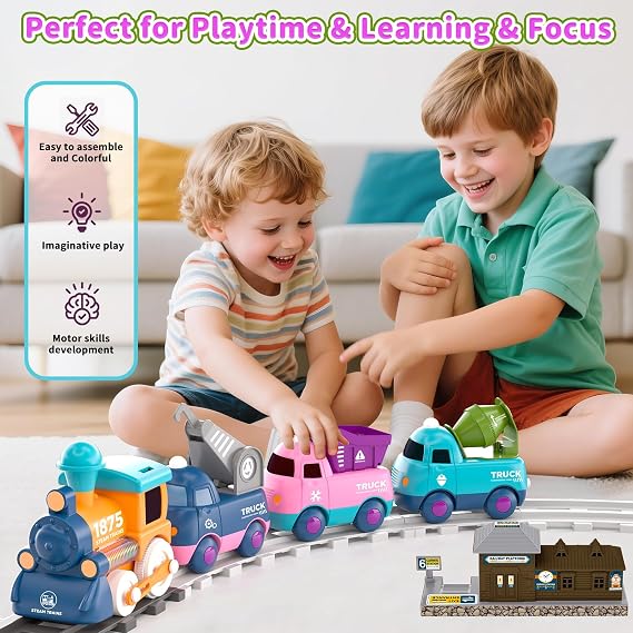 Electric Train Set for Toddler Toy 3 4 5 Year Old Boy Gifts