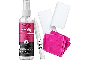Chalkola Natural Chalkboard Cleaner Spray & Eraser Kit for Liquid Chalk Markers