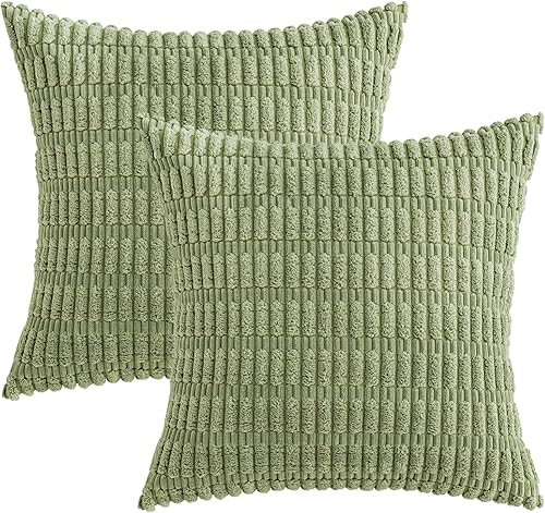 Vista 188 de MIULEE Pack of 2 Orange Corduroy Decorative Pillow Covers 20x20 Inch Soft Boho Striped Throw Pillow Covers Modern Farmhouse Home Decor for Halloween