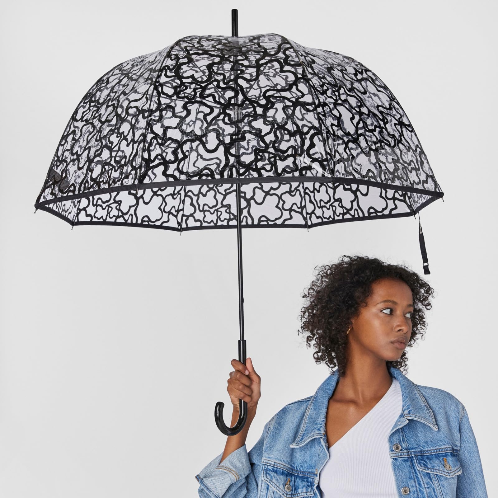 TOUS Paraguas Grande Transparente, Para Mujer, Colección Kaos