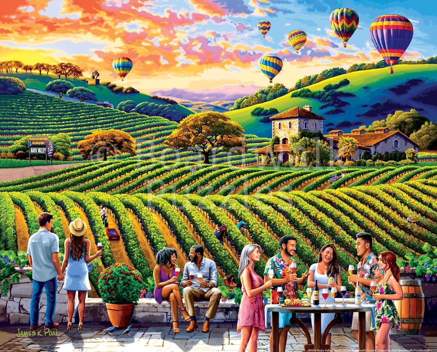 Boardwalk Puzzles Napa Valley, 500 Piece Jigsaw Puzzle for Adults, Made in USA