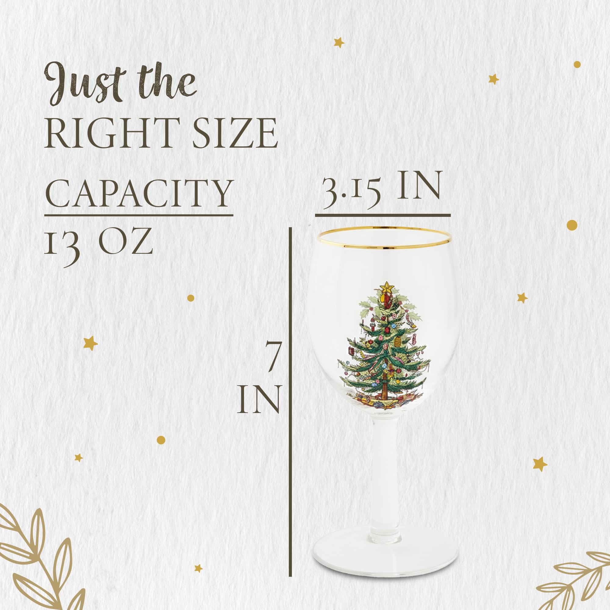 Spode Christmas Tree Wine Goblets - Set of 4 -8 Spode Christmas Tree Wine Goblets - Set of 4 -8