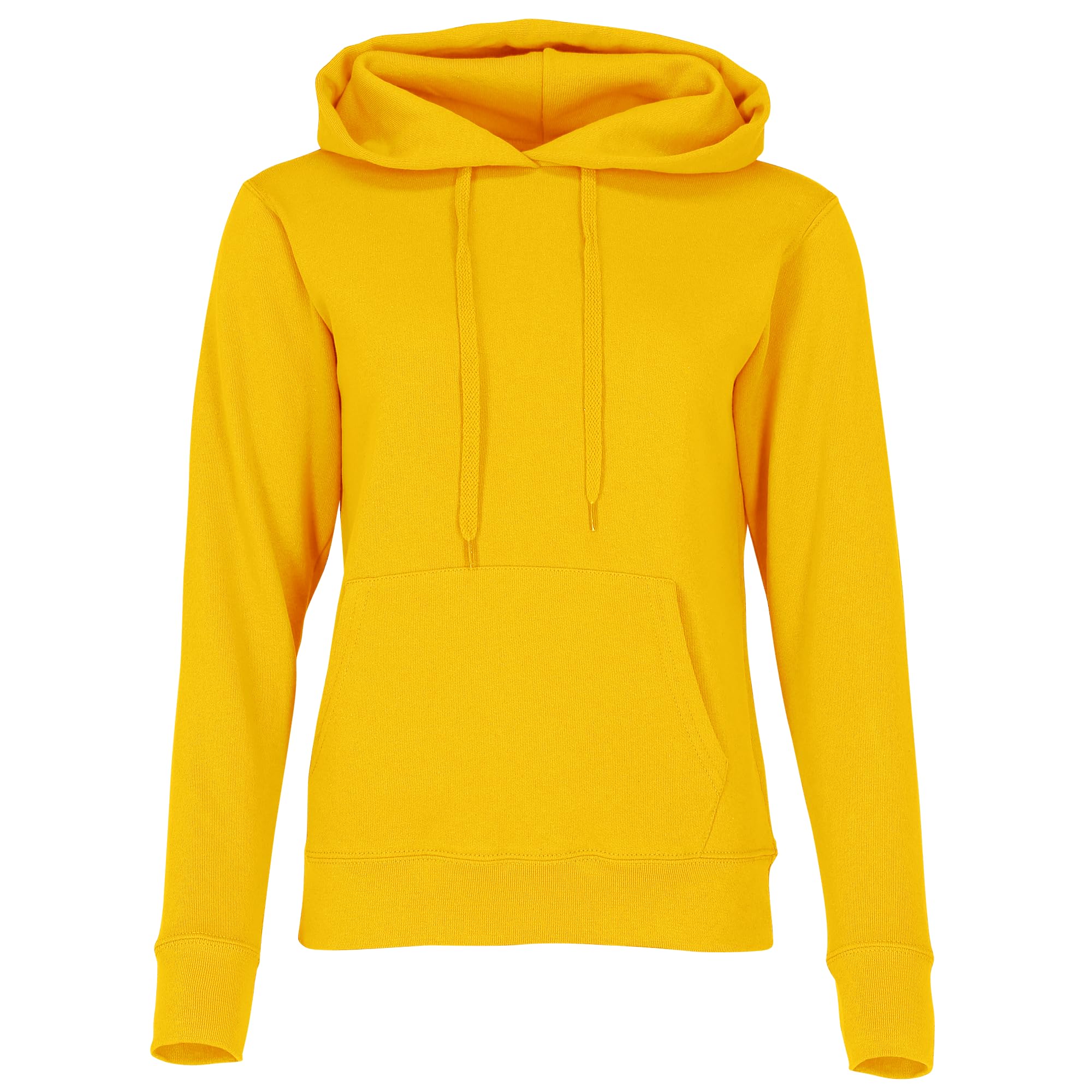 Fruit of the Loom Women's Pull-over Classic Hooded Sweatshirt Clasic, Yellow (Sunflower Yellow), XS UK