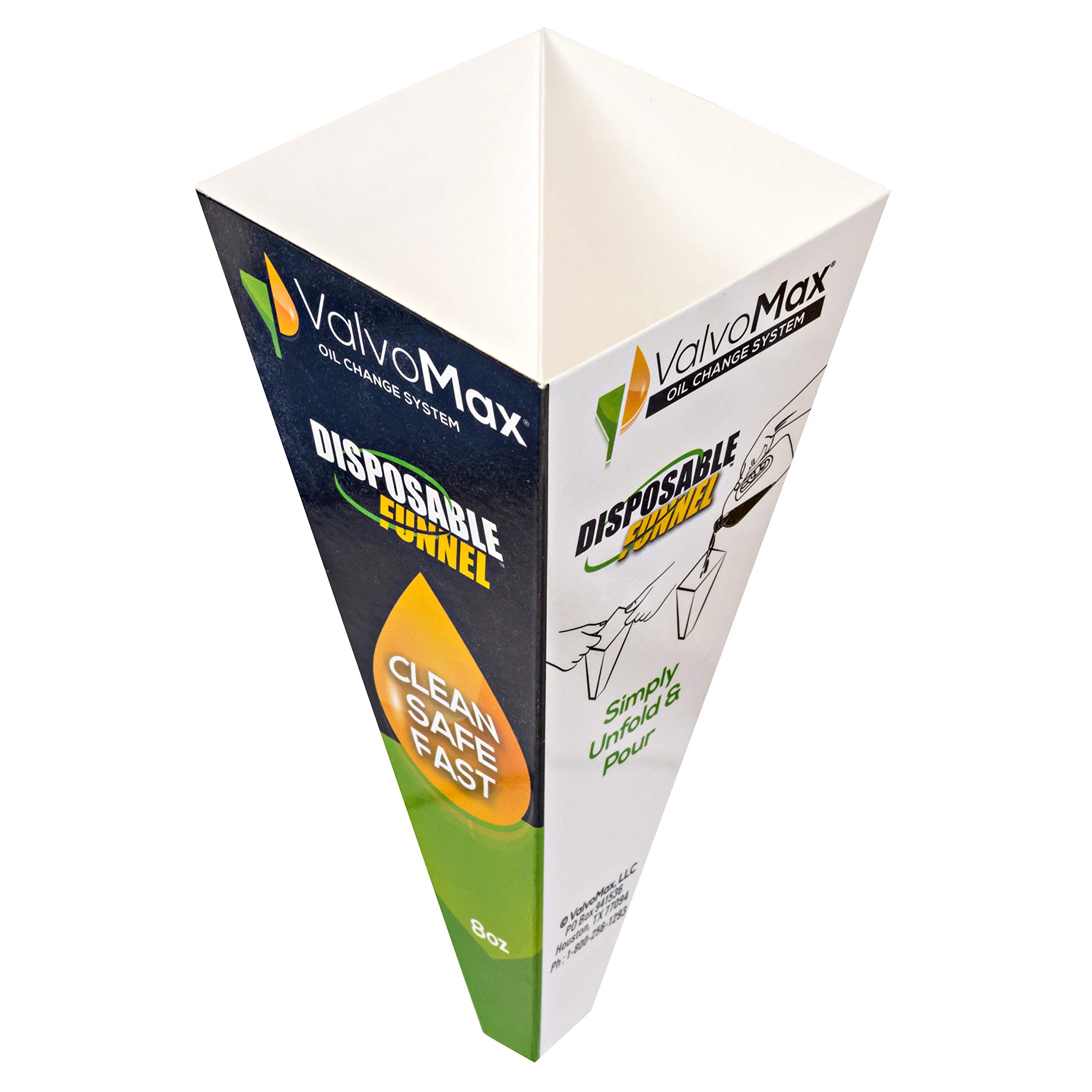 ValvoMax Disposable Funnel - Clean, Safe, Fast! - 8 oz - Pack of 12