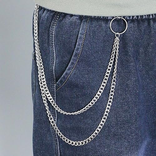 Miniatura 8 de Cadena de pantalón punk para mujeres y hombres, estilo vintage, gótico, remache, Mansard, cadena de pantalones de los años 80 y 90, hip hop, cadena