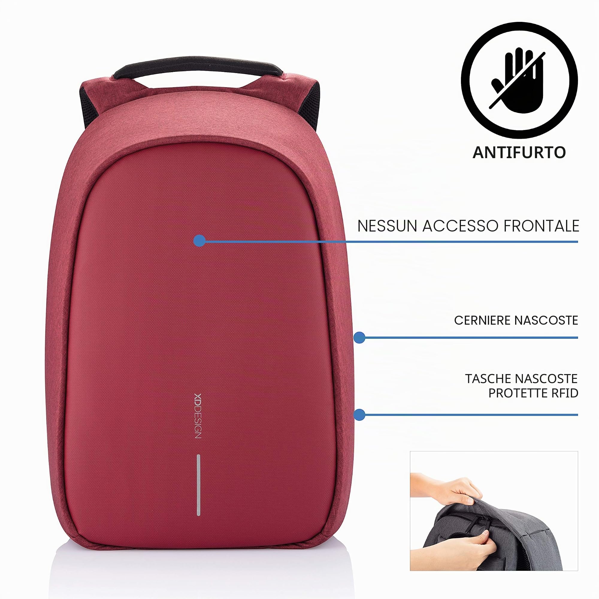 XDDesign, MOCHILA ANTIRROBO REGULAR BOBBY HERO DE XD DESIGN/P: P705.294 Unisex-Adulto, Taglia unica