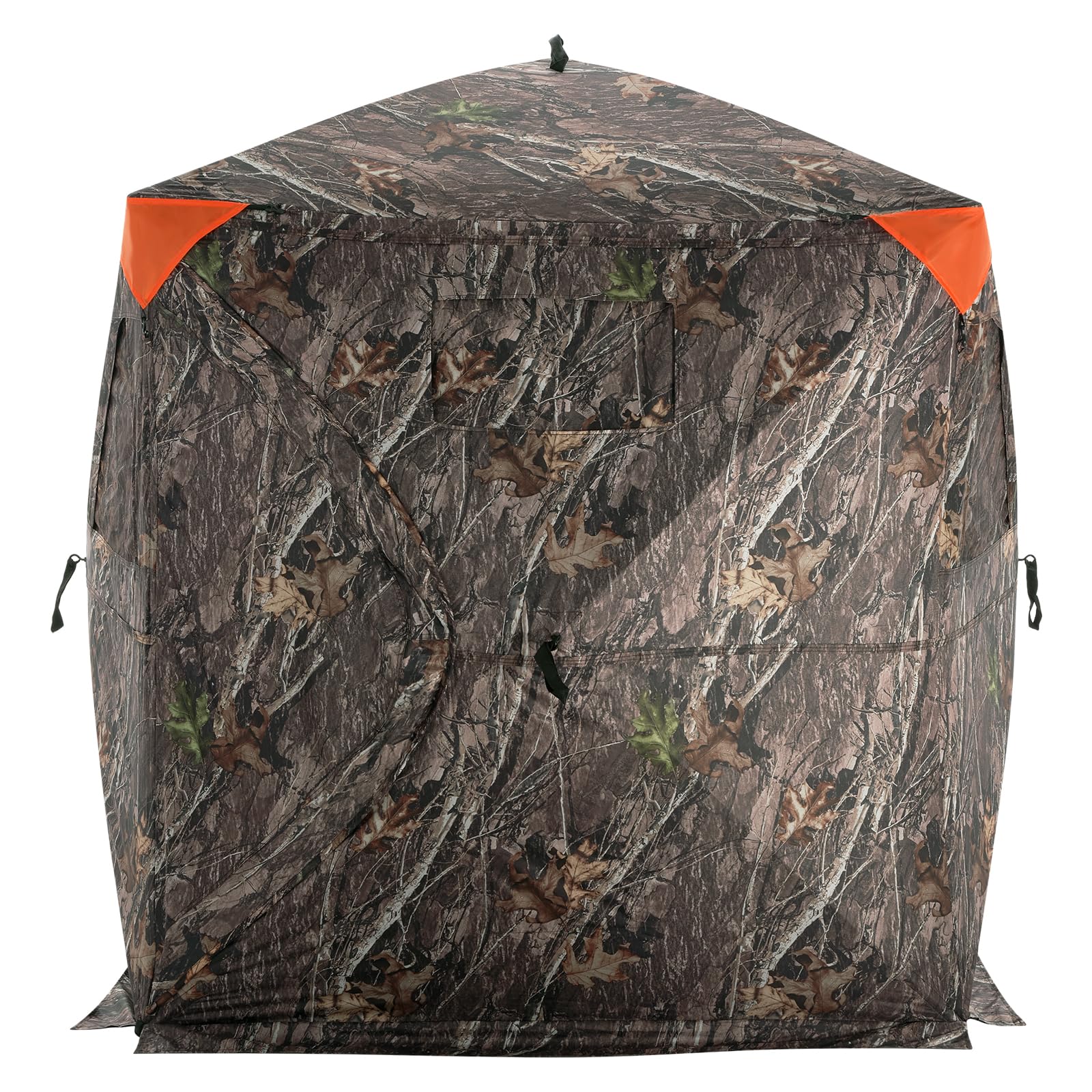VEVOR Tienda de Caza Portátil Visión de 270° Puesto de Caza Plegable para 2 o 3 Personas con Bolsa de Transporte Tienda de Camuflaje Resistente con 3 Ventanas Horizontales, 1480 x 1480 x 1700 mm
