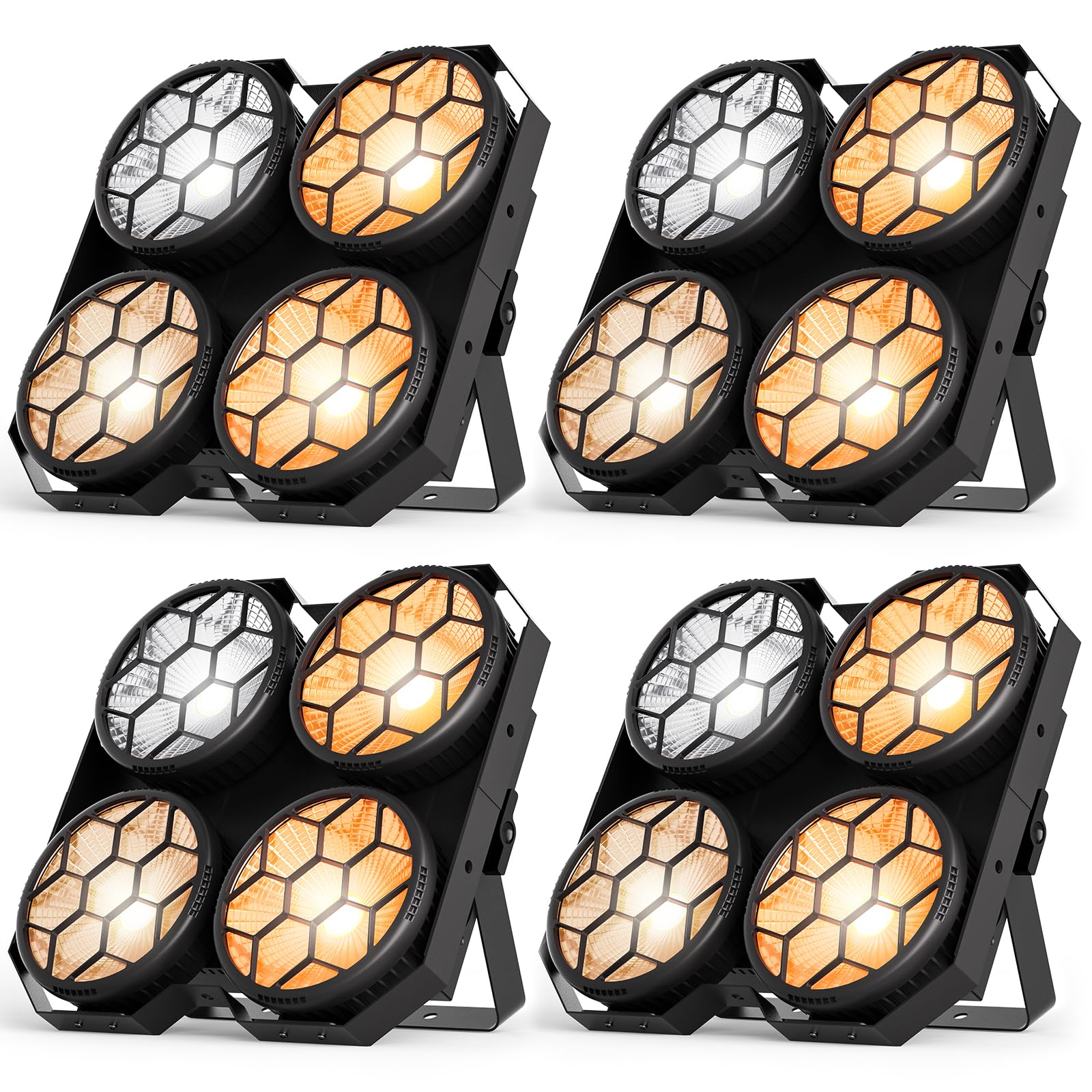 400W LED Par,COB RGB Luce da Palcoscenico,Bianco Freddo/Caldo Illuminazione Blinder DMX512,Faretto Luci da Palco Luce di Scena per Discoteca Matrimonio Bar Feste Festival,4 PCS