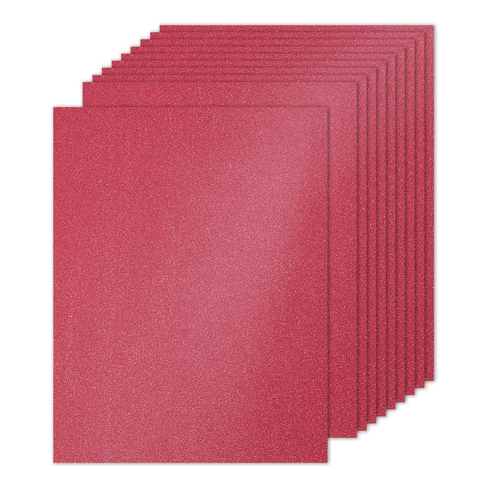 PATIKIL 10 Sheets Dark Red Glitter Cardstock 8.5 x 11 in