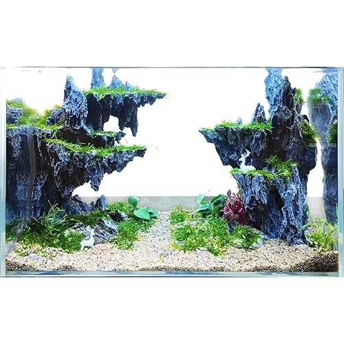 Allcolor Fish Tank Decor Rocks.Aquarium Decoration Model.Easy and Quick Solution for Aquascaping.(Sky City)