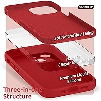 Vista 85 de SURPHY Compatible con iPhone 13 Mini Funda con Protector de Pantalla, (Protección de Cámara y Forro de Microfibra Suave) Funda de Teléfono