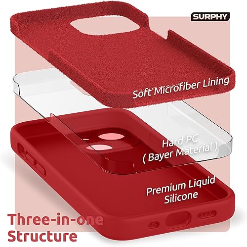 Miniatura 85 de SURPHY Compatible con iPhone 13 Mini Funda con Protector de Pantalla, (Protección de Cámara y Forro de Microfibra Suave) Funda de Teléfono