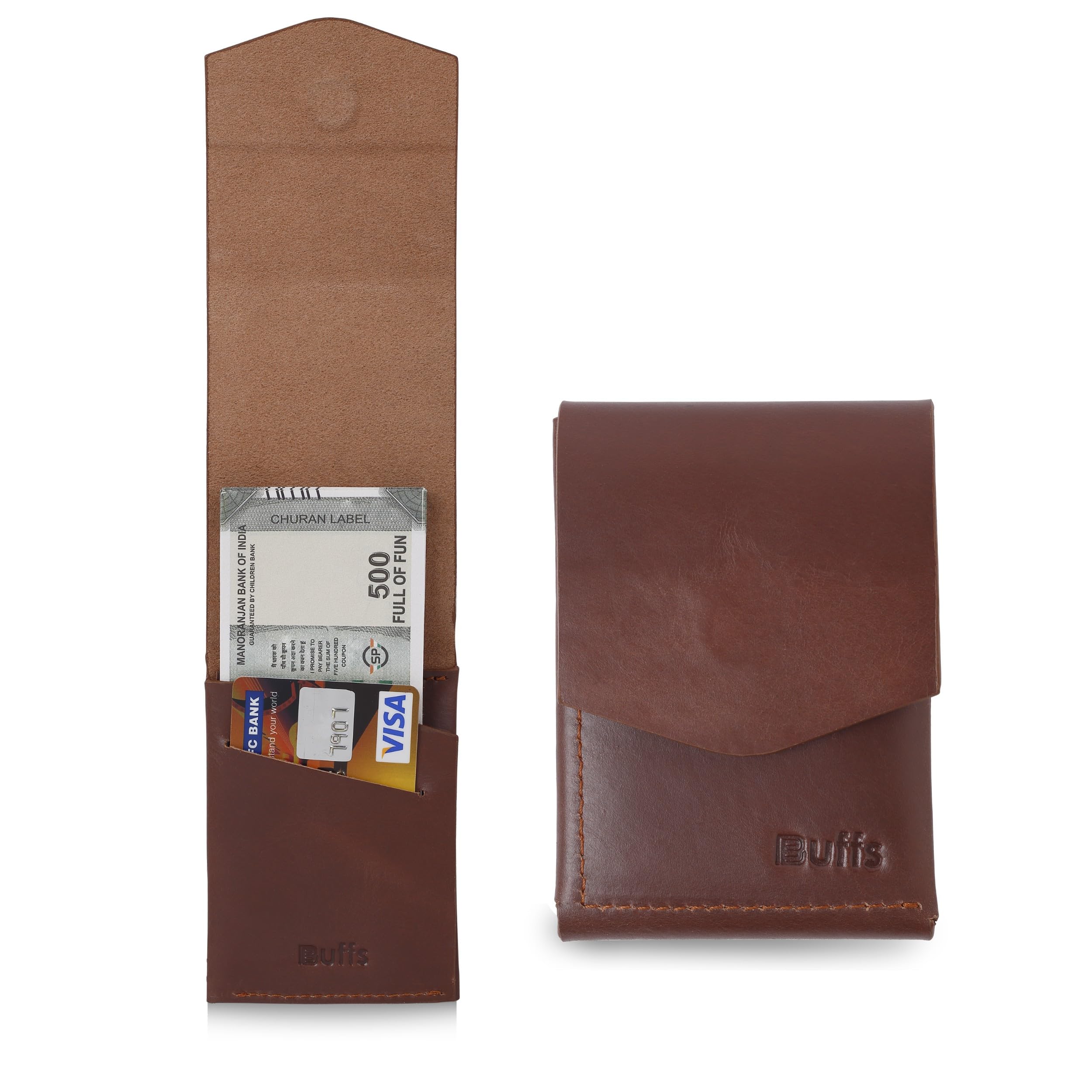 Vertical Minimalist Wallet for Men – Handcrafted Full-Grain Leather | Slim Trend-Changer Design with Vertical Cash Slot | 7–8 Card Holder | Rare Designer Wallet (Brown)-image-46