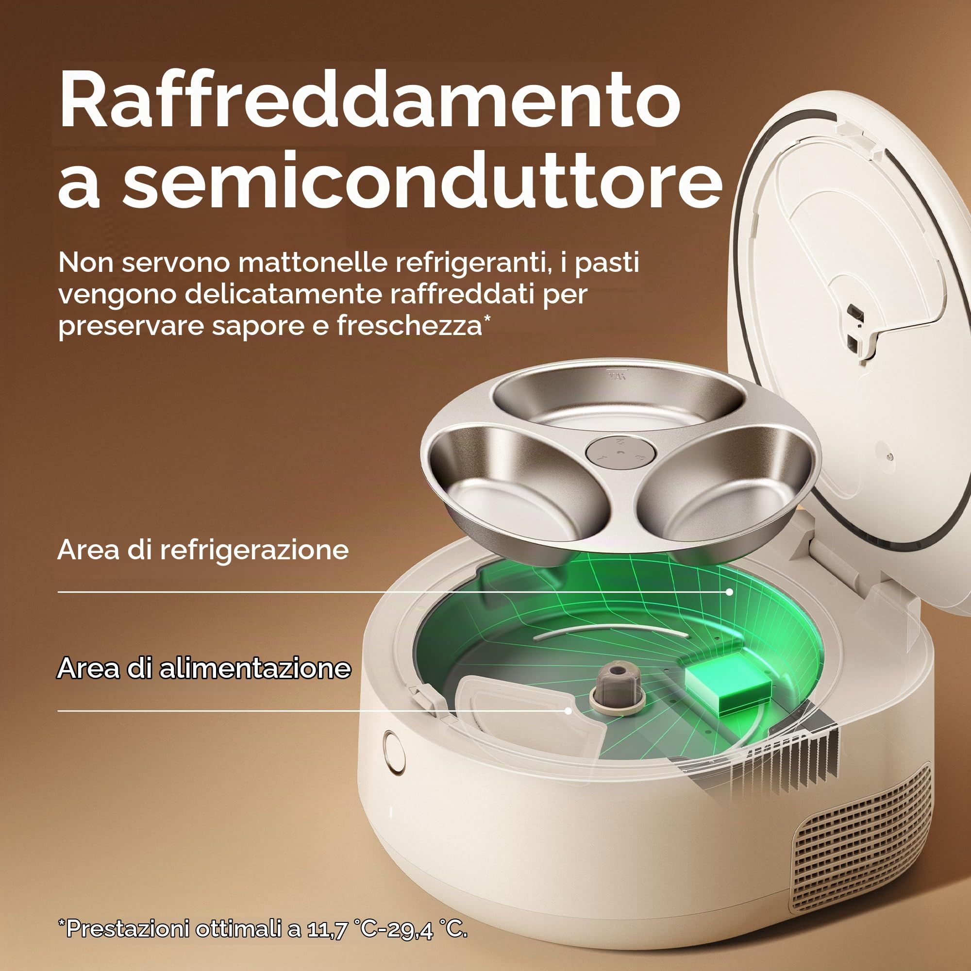 PETLIBRO Mangiatoia automatica per gatti umidi con refrigerazione, dispenser di cibo per gatti controllato da app, con raffreddamento a semiconduttore, 3 pasti freschi fino a 3 giorni, ciotola in