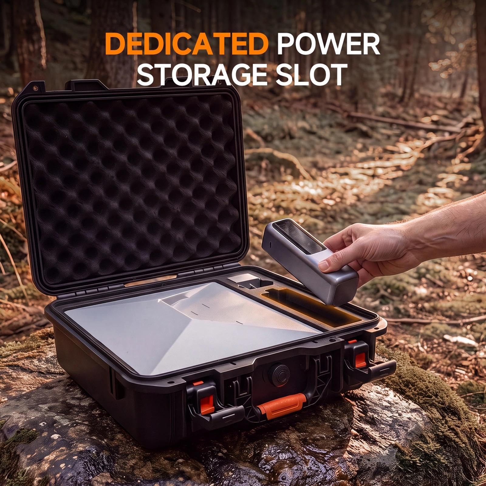 Starlink - Mini custodia da trasporto con vano batteria integrato, guscio rigido impermeabile IP67 con schiuma su misura per Starlink Mini, supporto, adattatore, alimentatore e cavi, ideale per uso