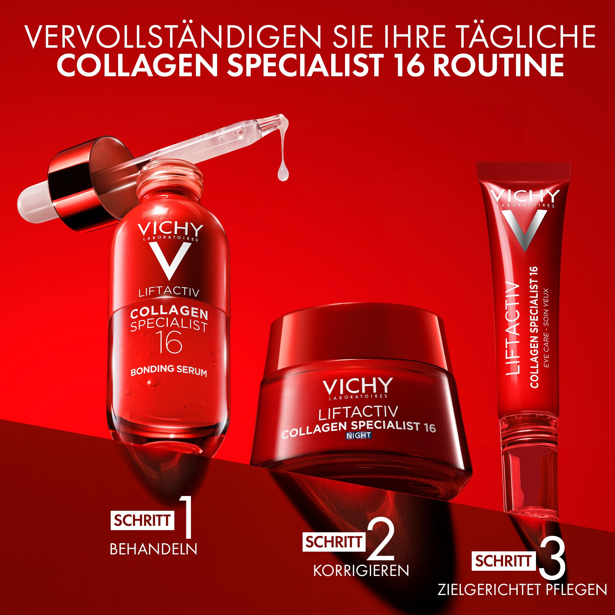 Vichy Crema Notte Anti-età, Per Pelle Stanca e Spenta, Risultato Illuminante, Formula con Peptidi Pro-Collagene, Vitamina C e Resveratrolo Naturale, Liftactiv Collagen Specialist, 50ml