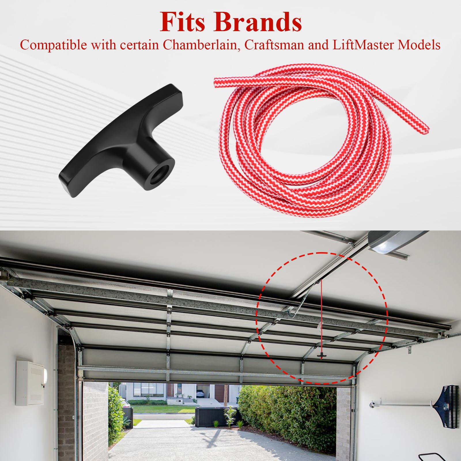 2 Pcs 41A2828 / 041A2828 Rope Handle Kit, Garage Emergency Release