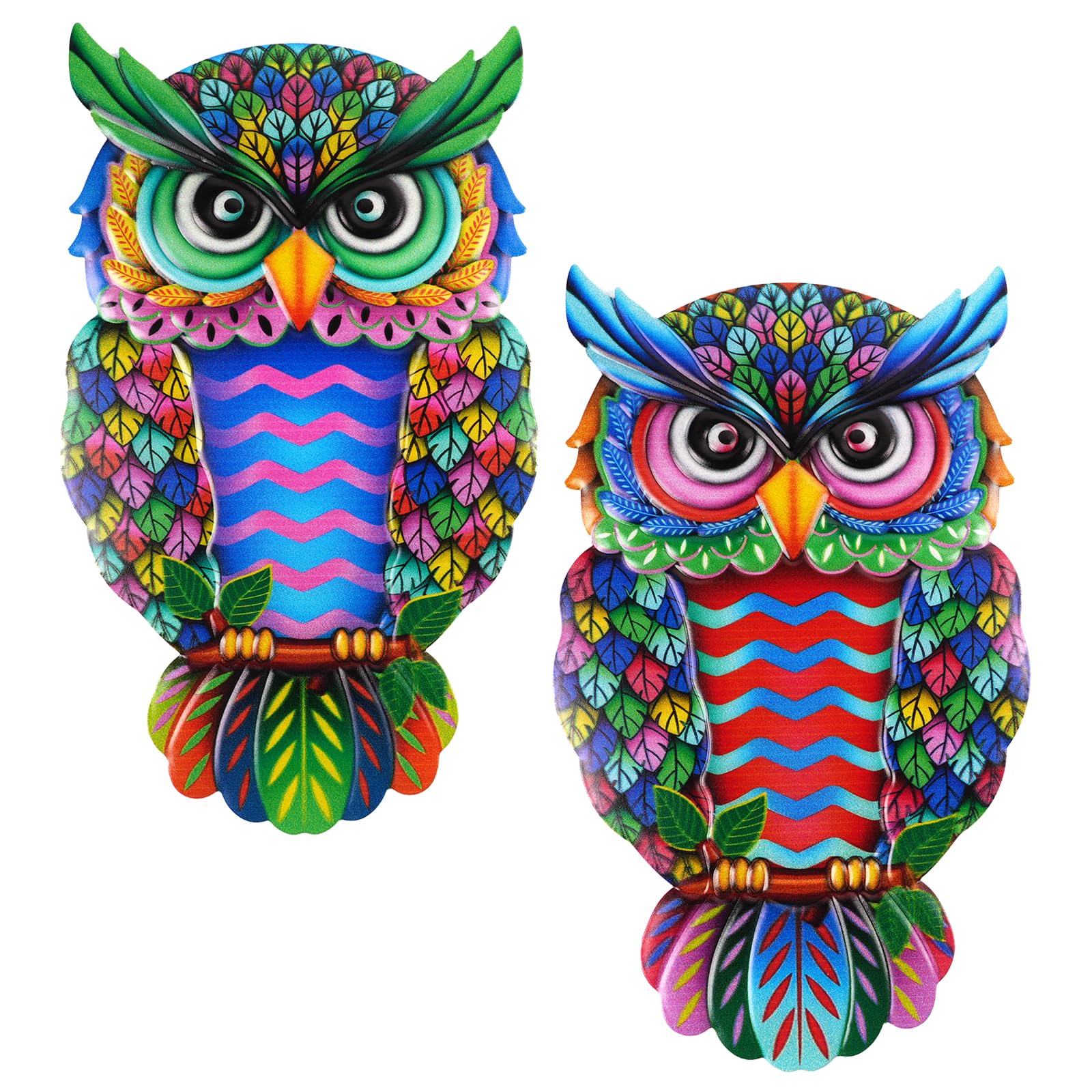 Weysoo 2 Pcs Metal Hummingbird Garden Ornaments Outdoor,Wrought Iron Colorful Hummingbird Wall Decor for Outside Garden Patio Fence Home Bedroom Hanging Decoration — view 8