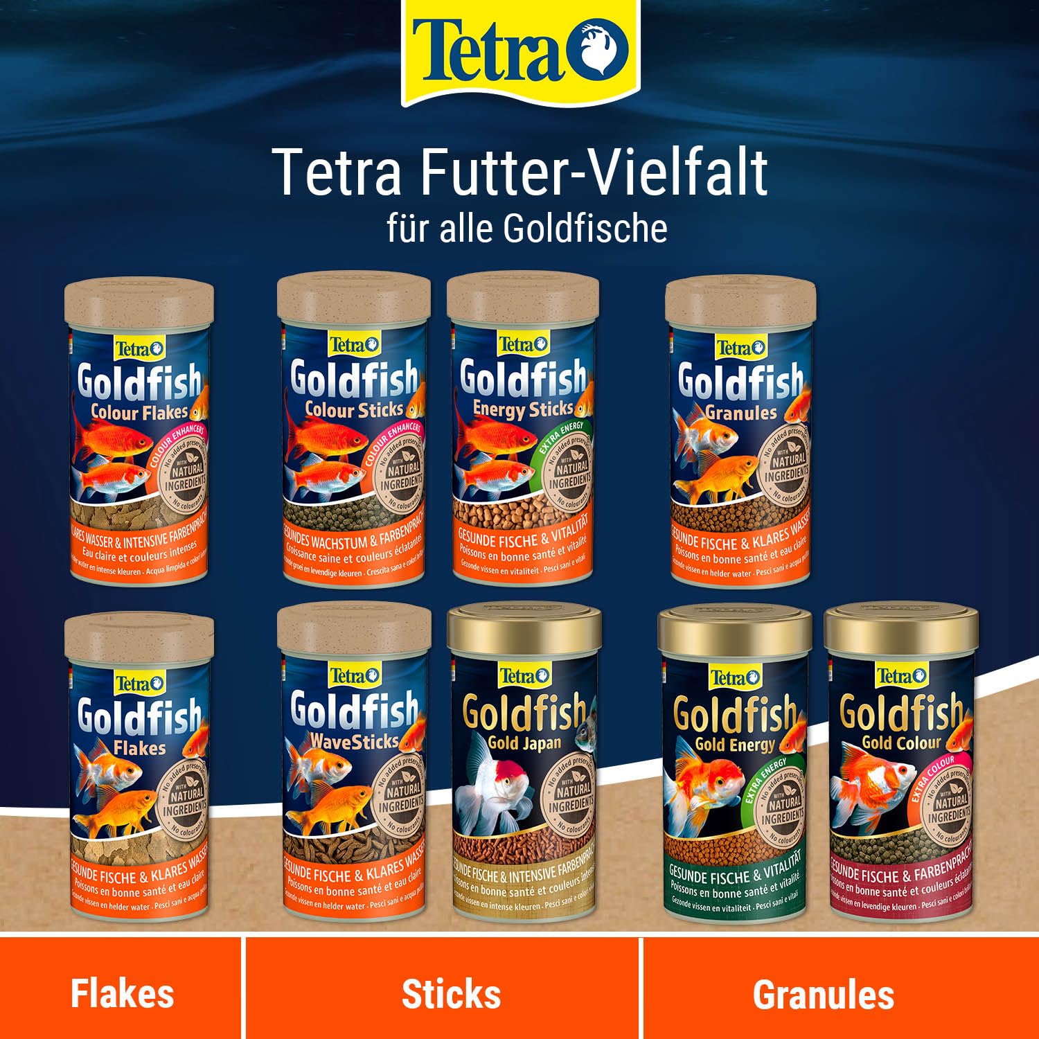 Tetra Goldfish Granules - Alimento granulado para carpines dorados y otros peces de agua fría, lata 250 ml