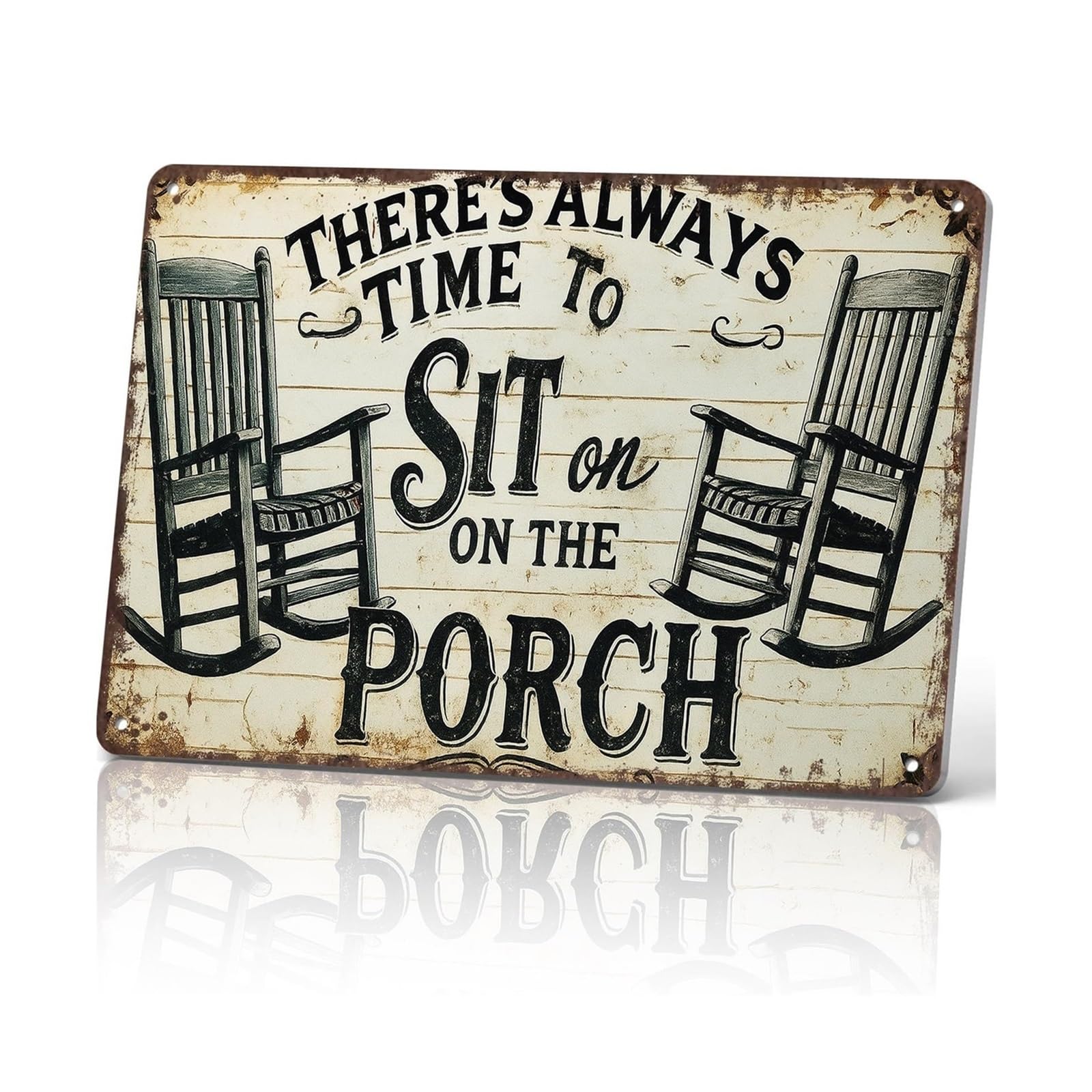 ZDVHOMCB Life Sign Theres Always Time To Sit On The Porch Retro Tin Sign for Porch Decor Relaxing Country Living Gift Idea Housewarming Present 8 X 12 in