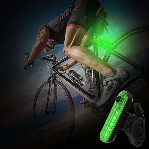 Miniatura 3 de 2 luces LED verdes para bicicleta, luz trasera recargable por USB, linterna trasera brillante de seguridad para ciclismo, 4 opciones de modo de luz