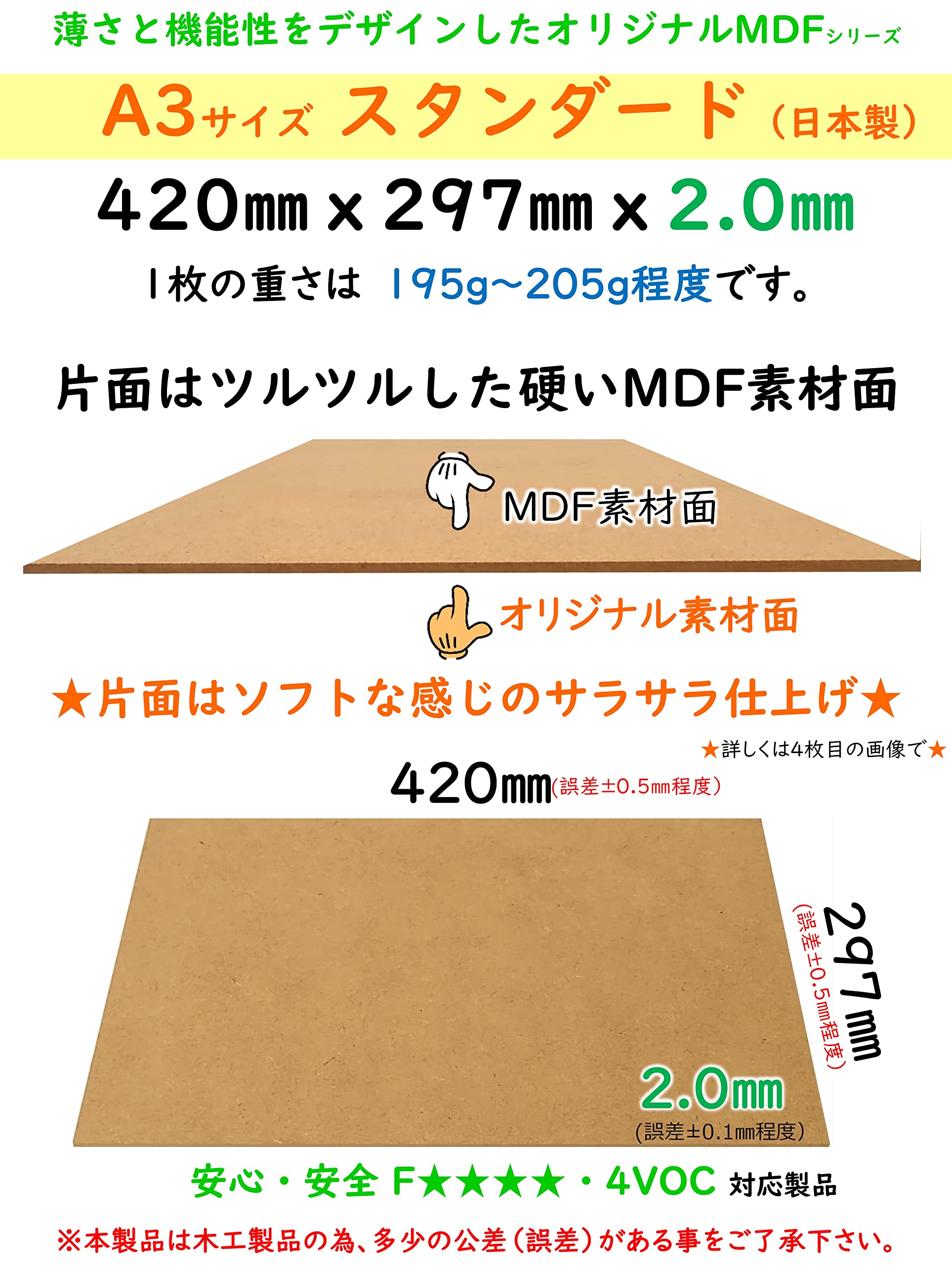 Amazon.co.jp: A3 MDF 2.0㎜ おまとめ梱包パック (A3サイズ 2㎜ 40枚 