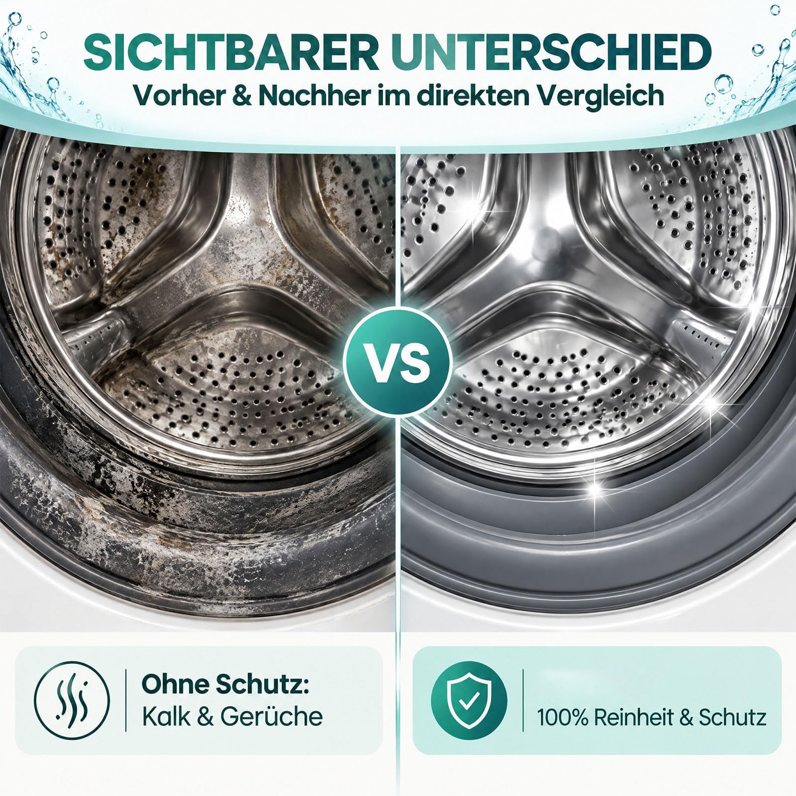 Waschmaschinenreiniger Tabs, 24 Stück gegen Geruch & Tierhaare (2PC)