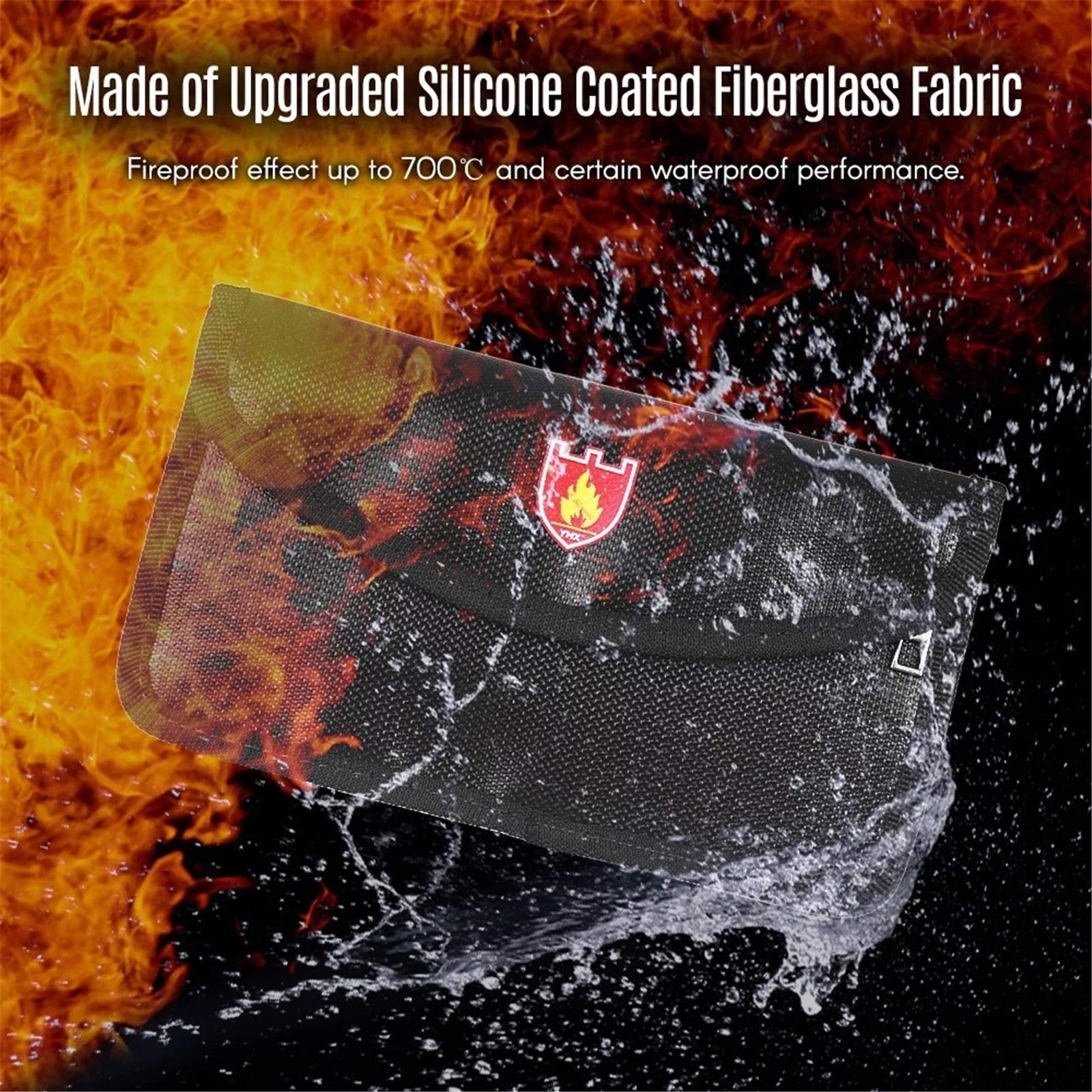 Caja de Documentos Ignífuga Bolsas de efectivo impermeables bolsas documento con prueba fuego cierre pegamento resistente al calor