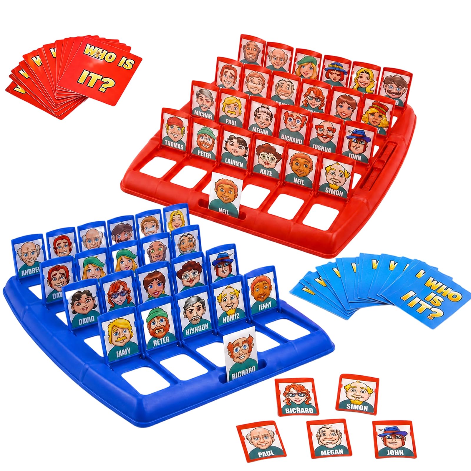 1 Set Guess Who Game, Travel Guess Who Board Game for Family Game Nights, Portable Board Game for Social Gatherings, Classic Guessing Game with Character Cards