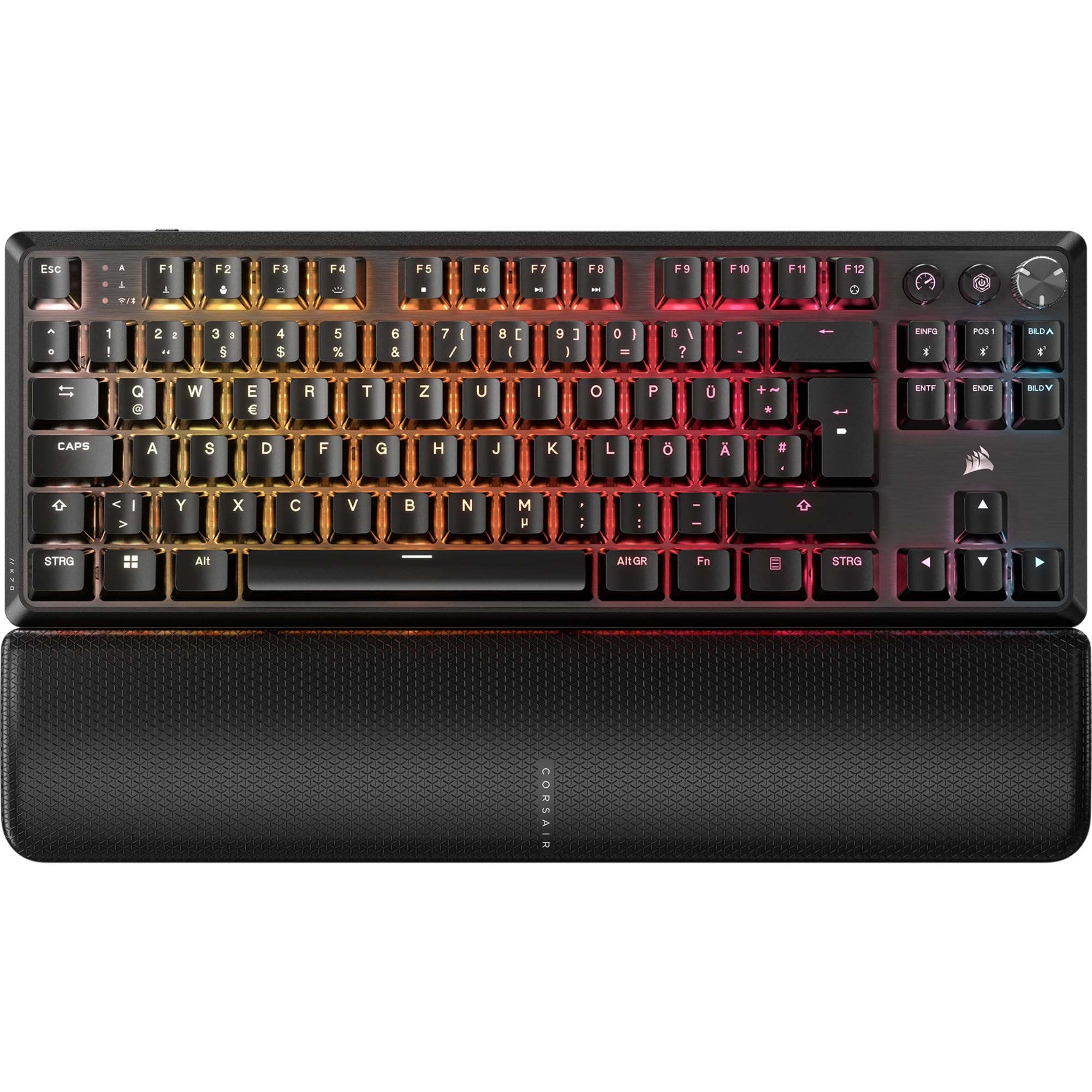 Corsair K70 Core Tkl Wireless Rgb - Tastatur - Tkl - Hintergrundbeleuchtet - Kabellos - Bluetooth, Usb, 2,4 Ghz - Qwertz - Deutsch - Tastenschalter: