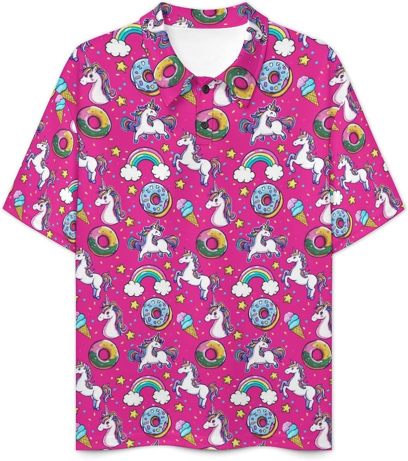 Funny Golf Shirts Novelty Mens Hawaiian Shirt Moisture Wicking Summer Short Sleeve Golf Shirt Retro 70s 80s Neon Party Outfit