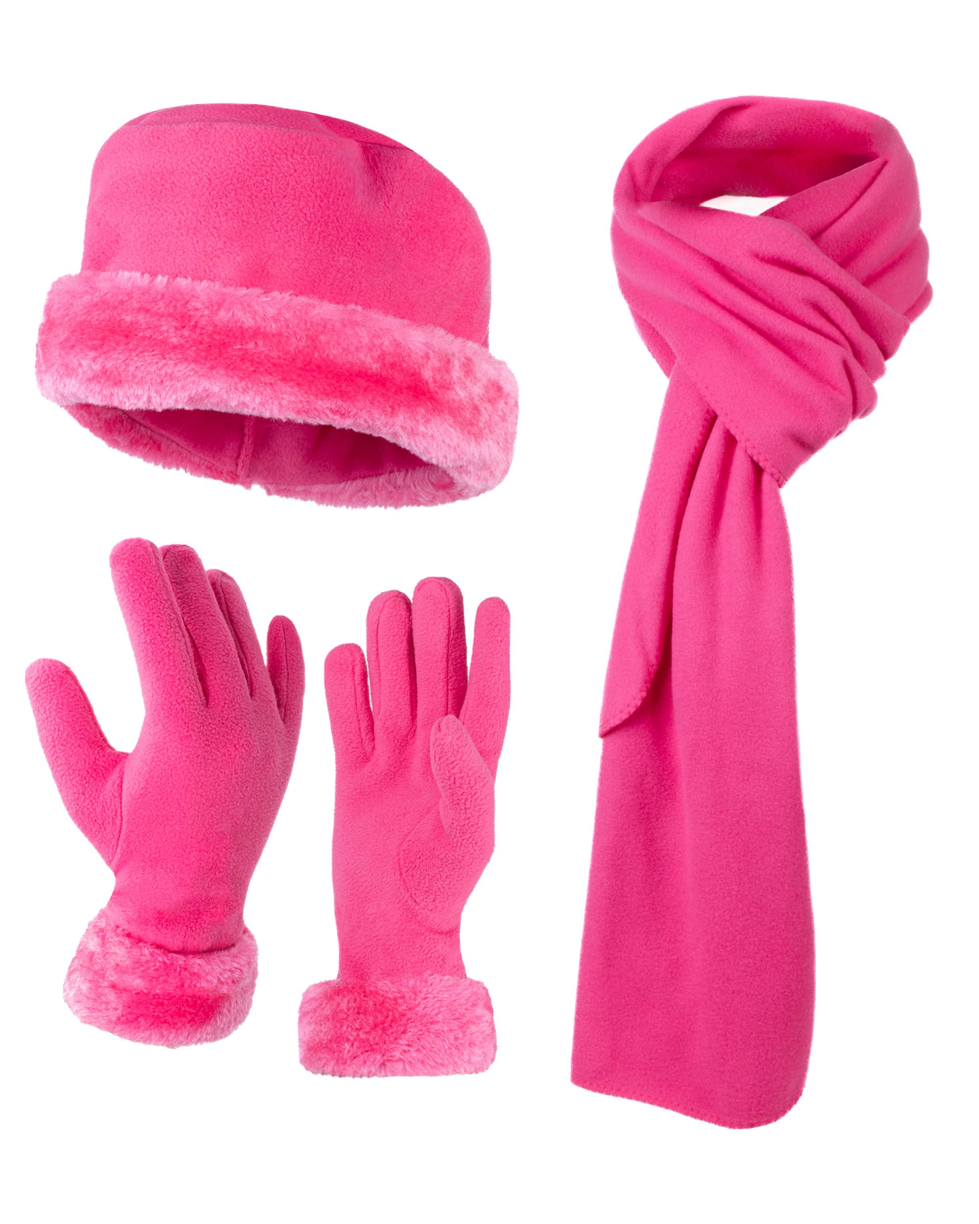 boxed-gifts Women's Warm Fleece Winter - Women's Hat and Glove Set + Hats Gloves Scarves for Women