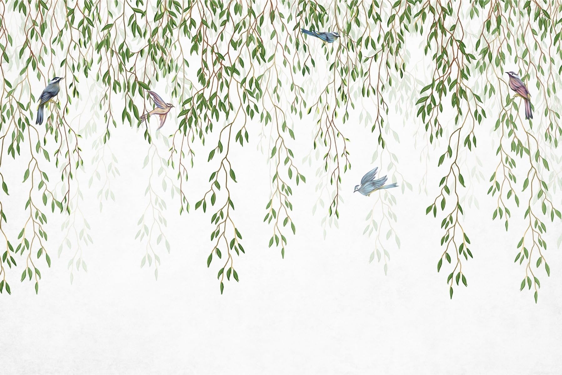 Muralo Papel Pintado en TNT 3D, Hojas - 460x300 cm