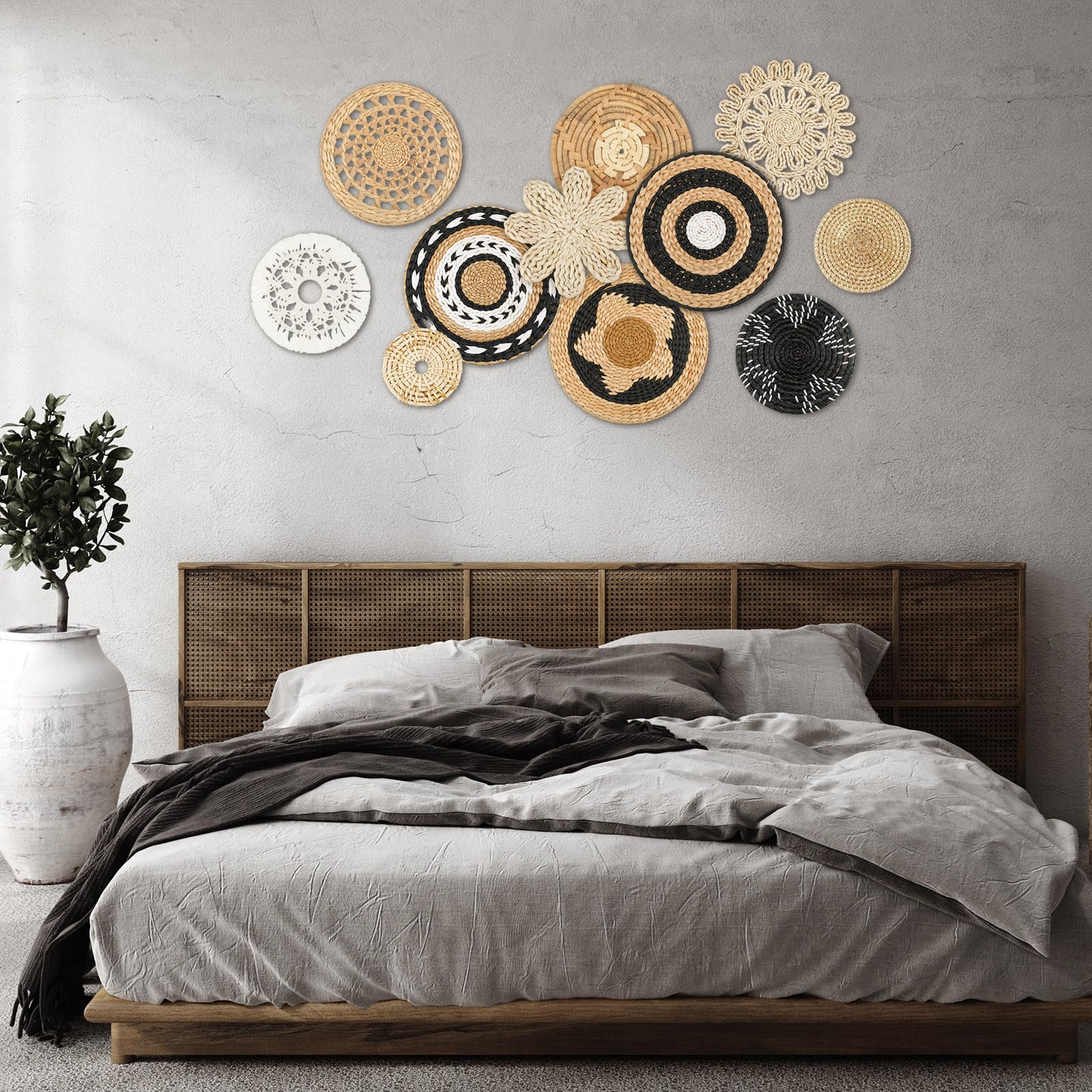 Tatuo 11 Stuks Boho Muur Mand Decor, Decoratieve Lisdodde, Geweven Mand, Muurdecor, Kunst, Ronde Boerderij Opgehangen Manden voor Keuken, Rustiek, Thuis, Zomerdecoraties, Meerdere Maten, Levendig Tatuo 11 Stuks Boho Muur Mand Decor, Decoratieve Lisdodde, Geweven Mand, Muurdecor, Kunst, Ronde Boerderij Opgehangen Manden voor Keuken, Rustiek, Thuis, Zomerdecoraties, Meerdere Maten, Levendig