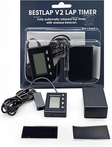 V2 Pro - Temporizador de regazo con transmisorreceptor infrarrojo de 49.2 ft, cronómetro de carreras de precisión de intervalo 1s para motocicleta,